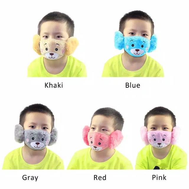 MASKER ANAK DEWASA KARAKTER LUCU PENUTUP MULUT HIDUNG TELINGA MASKER ANTI POLUSI UDARA KESEHATAN