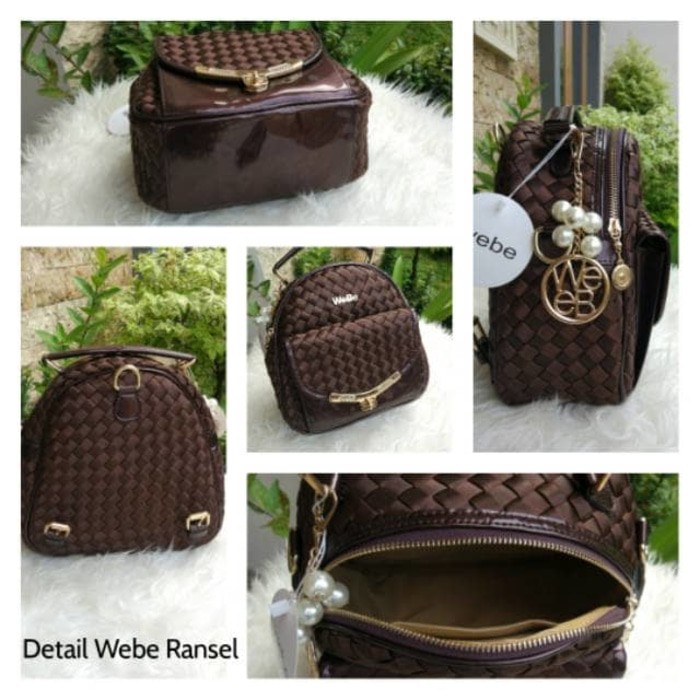 Tas Ransel   Selempang Wanita Branded Webe Real Pict Terbaru Merah Red