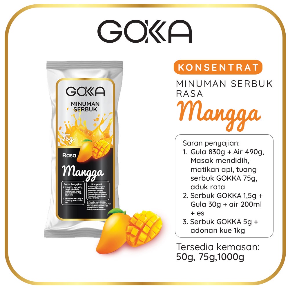 

Bubuk Minuman Gokka mangga 50 gram