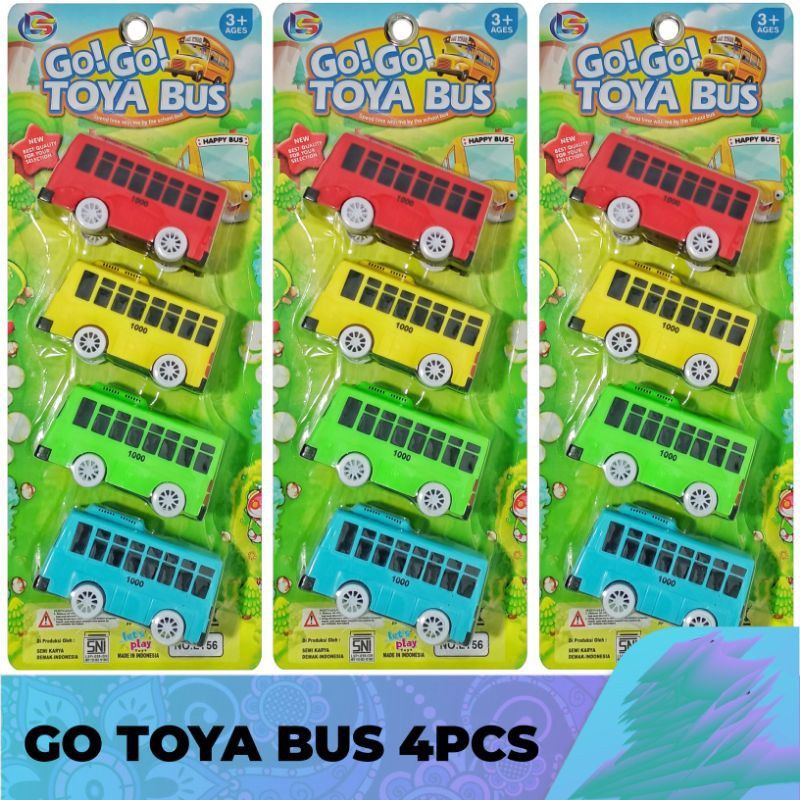 MAINAN ANAK BUS TOYA 1SET ISI 4PCS SUPER KEREN