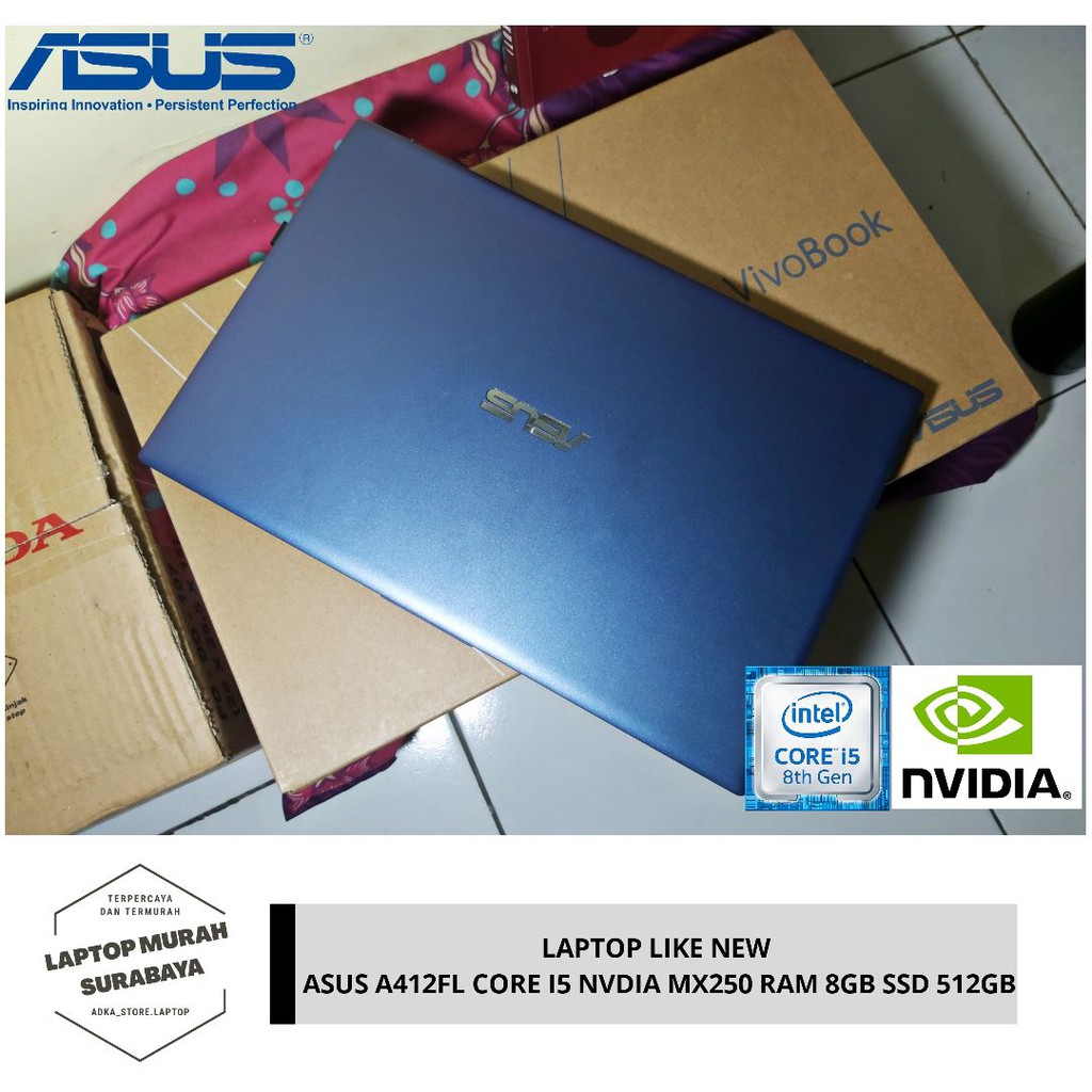 ASUS A412FL CORE I5 NVDIA MX250 RAM 8GB SSD 512 GB WINDOWS 10 FINGERPRINT