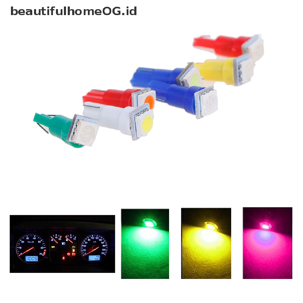 50 Pcs Lampu LED T5 5050 24V DC Untuk Instrumen Mobil