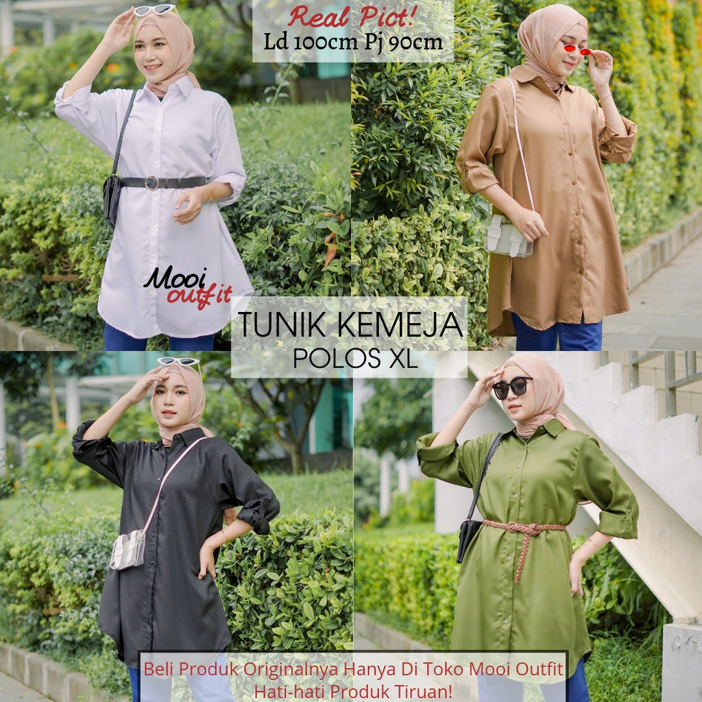 Mooi Outfit - TUNIK KEMEJA POLOS JUMBO MURAH 3xl 4xl / TUNIK WANITA JUMBO / TUNIK JUMBO LD 110 120 130 KEKINIAN TERBARU