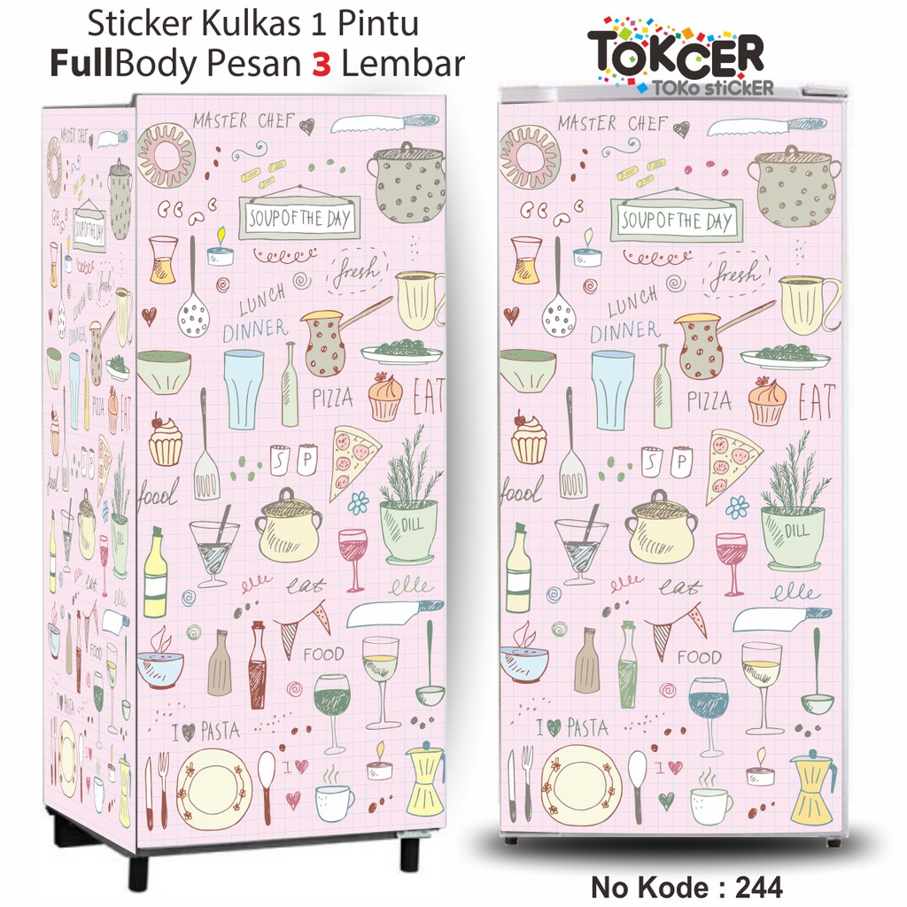 Stiker Kulkas 1  Pintu atau 2 Pintu MasterChef Shabby