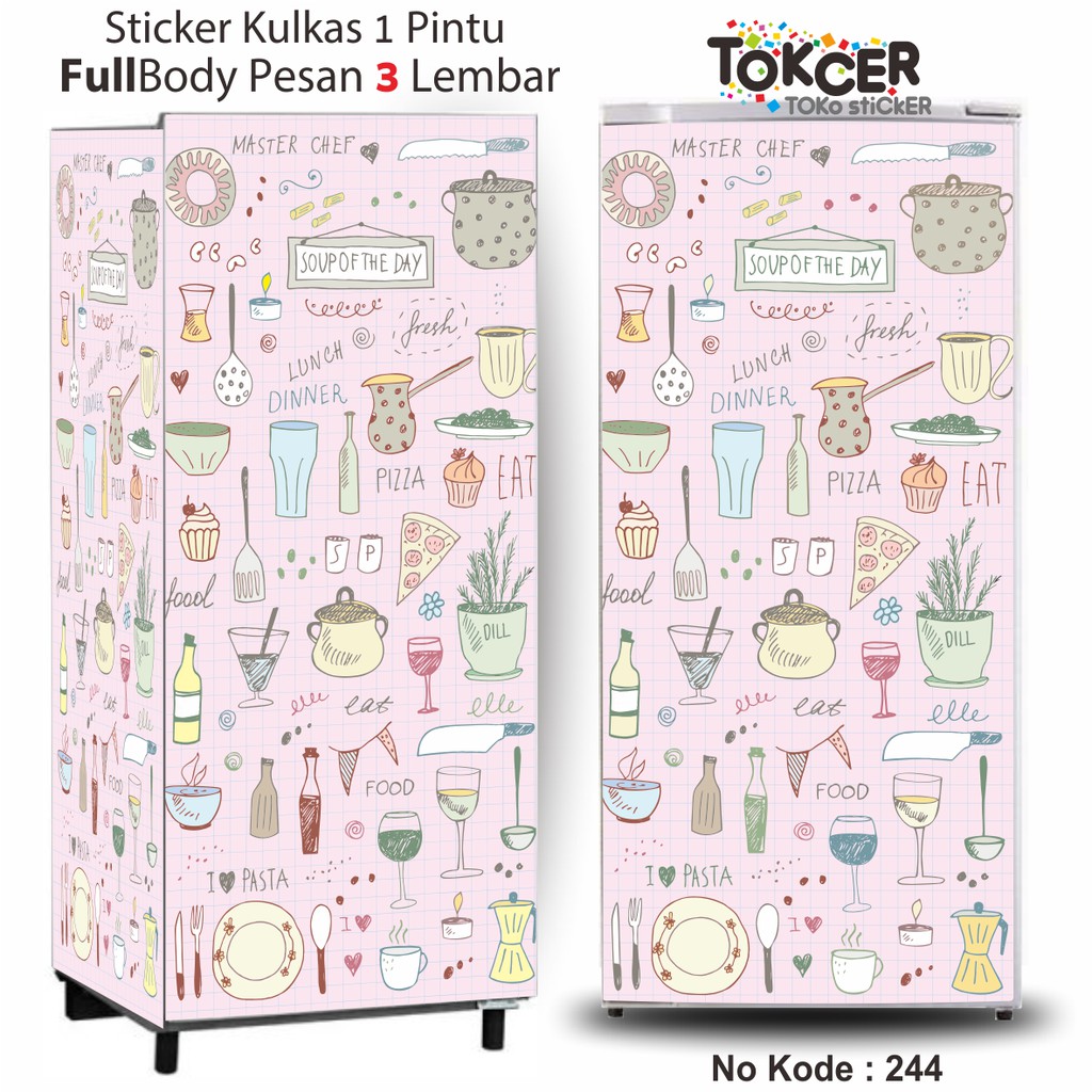 Stiker Kulkas 1  Pintu MasterChef Shabby