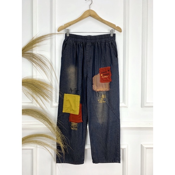 1 KG 3 PCS | DELONIX KULOT JEANS / CELANA KULOT JEANS WANITA / BAWAHAN CEWEK / JIN JINS SNOW-SQUARE JEANS