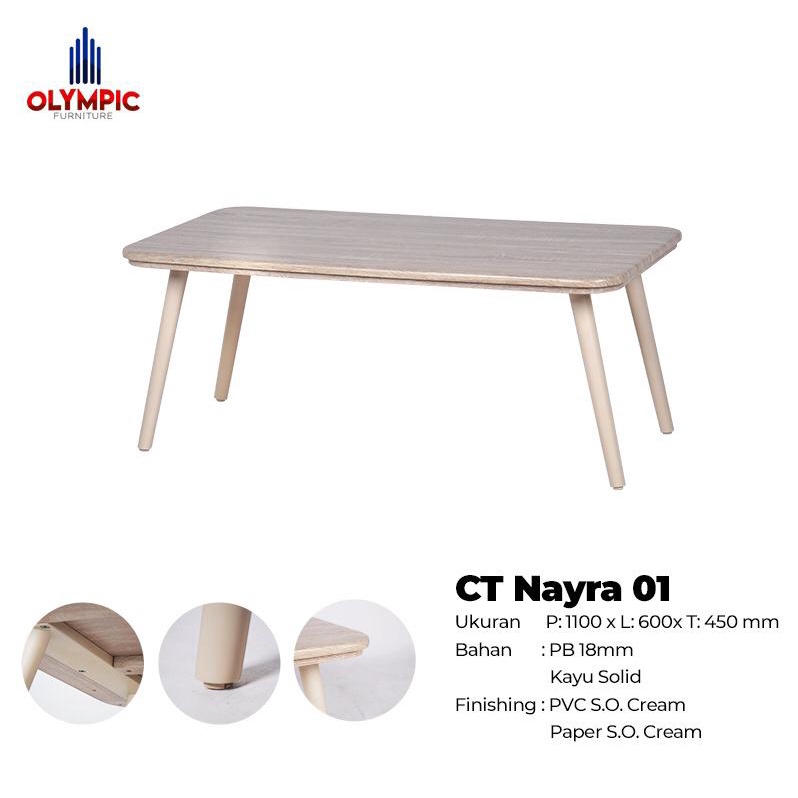 Olympic CT Nayra 01 Coffe Table Meja Tamu Meja Kopi Kayu Solid