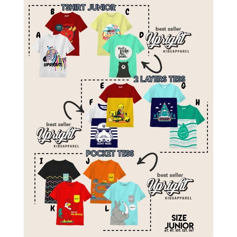 mg KAOS  ANAK  LAKI LAKI JUNIOR UPRIGHT  Shopee Indonesia