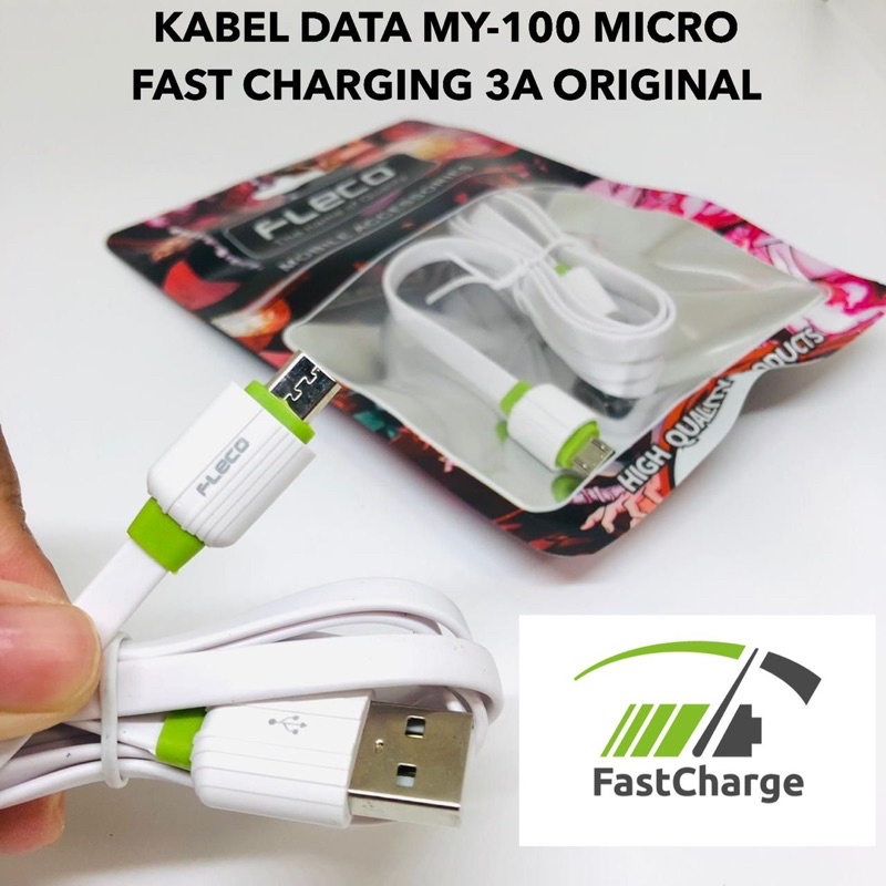 KABEL DATA FLECO MY-100 MICRO  FAST CHARGING 3A ORIGINAL Promo Sen