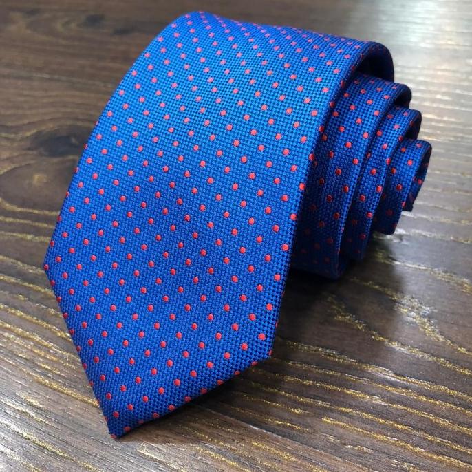 Dasi pria mewah biru elektrik bintik