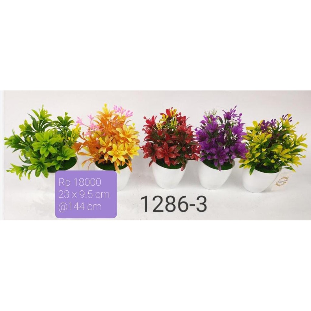 

bunga tanaman artificial 1286-3 pot plastik