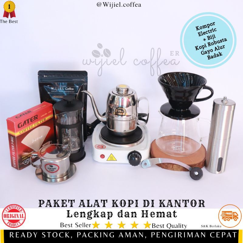 Paket Alat Kopi Manual - Alat Kopi - Grinder Kopi - Server Kopi - V60 - Vietnam Drip