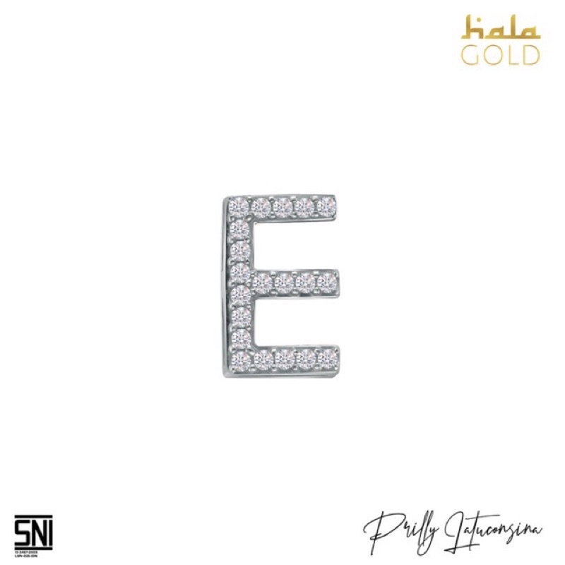 Liontin hala prilly huruf E kadar 755 elegant emas asli