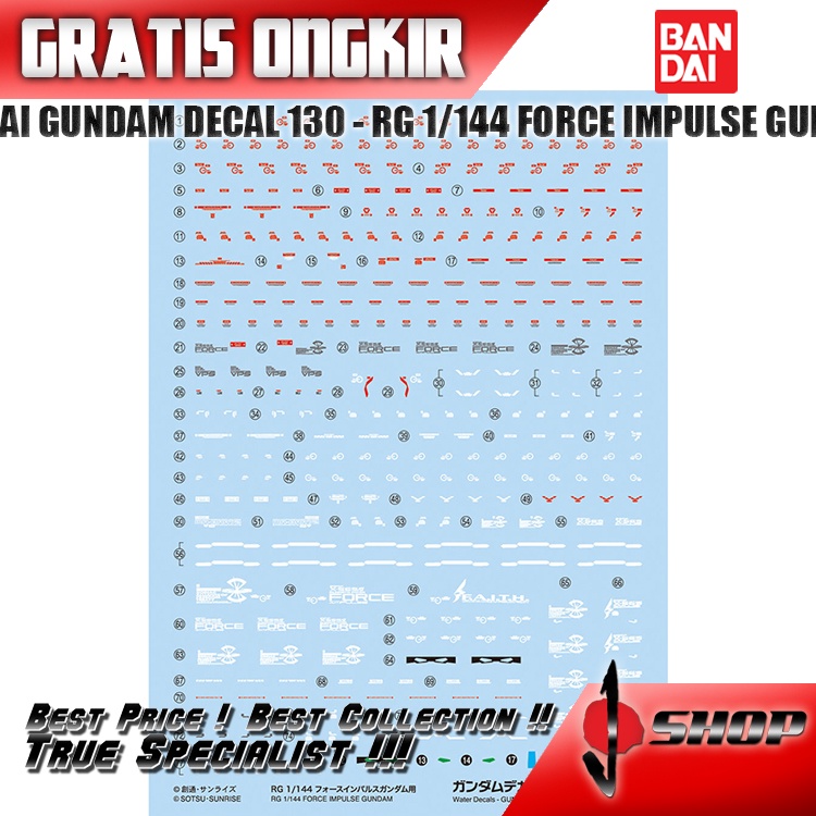 GUNDAM DECAL 130 - RG 1/144 FORCE IMPULSE GUNDAM