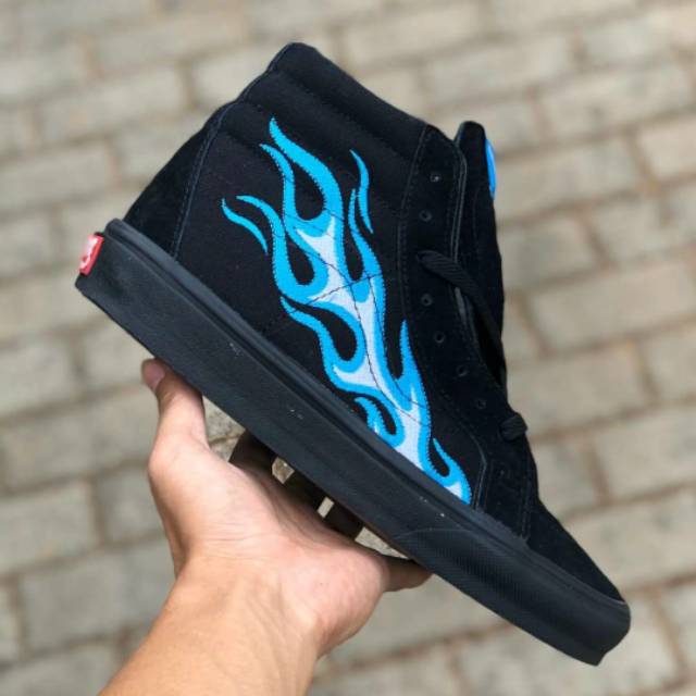 VANS SK8 WTAPS BLACK BLUE FLAME