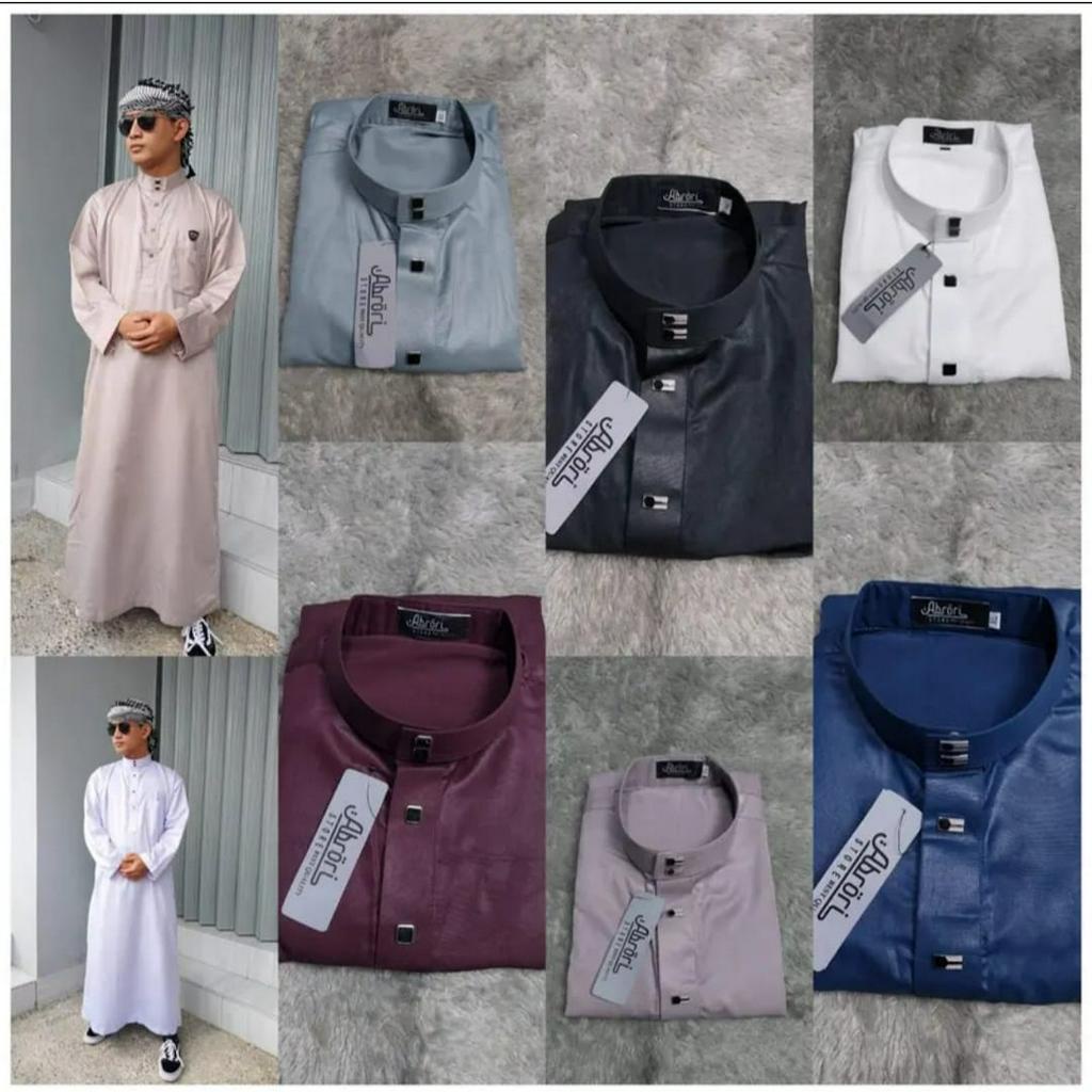 Jubah Pria Gamis Laki Laki Model Haramain Jubah Pria Kerah Keras Jubah Arab Trendy