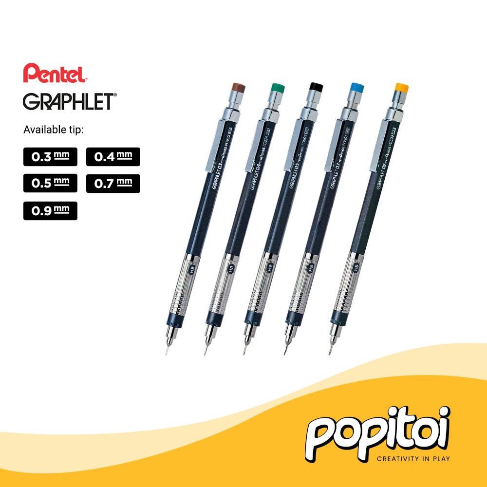 

Pentel GRAPHLET Mechanical Drafting Pencil 0.3 0.4 0.5 0.7 0.9 mm Pensil Mekanik