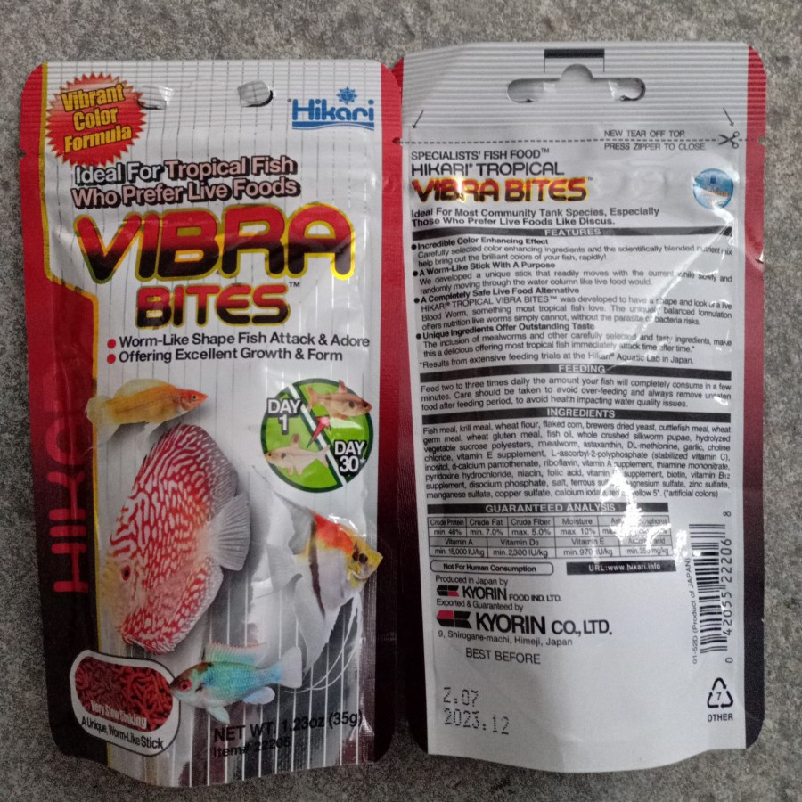 Hikari Vibra Bites 35 gr, for Tropical Fish