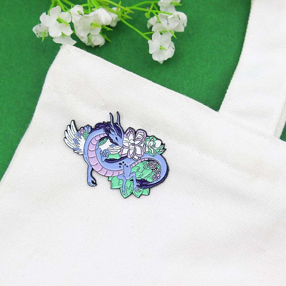 Needway   Naga Bros Punk Fashion Perhiasan Aksesoris Kerah Bros Naga Lencana Pin Enamel Pin