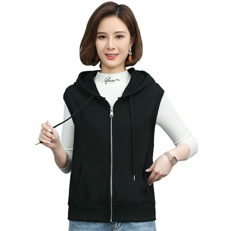 Jaket Rompi hoodie wanita vest distro