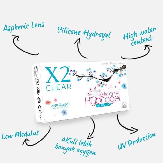 

50Ntrwx Softlens / Soflen / Softlense Bening X2 Sanso Clear Bulanan - Bening 02Xrtx05