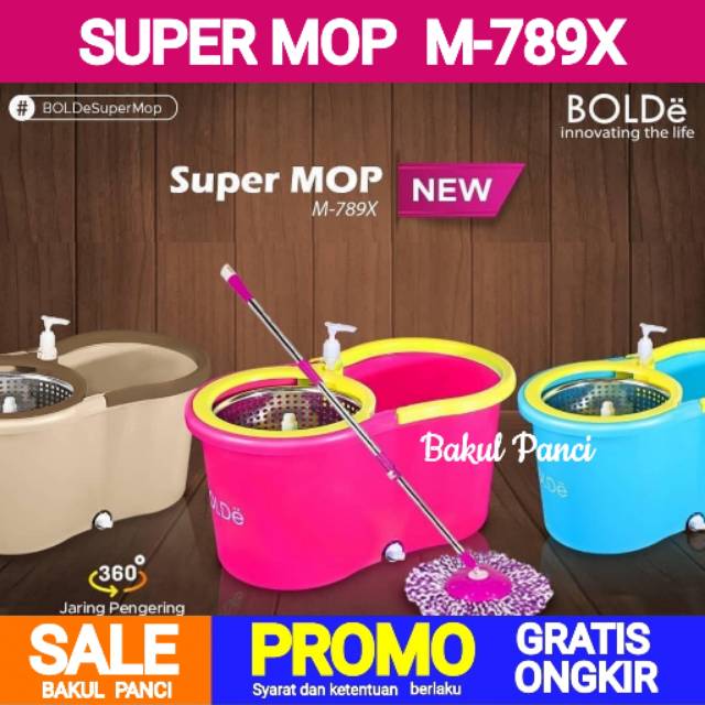 Bolde Alat Pel Super Mop Type M-789x+ Modern  Wonder Mop Pel Putar Otomatis