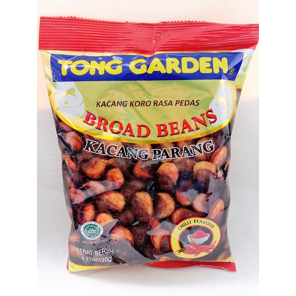 

TONG GARDEN BROAD BEANS CHILLI FLAVOUR120 GR / KACANG KORO RASA PEDAS / KACANG PARANG