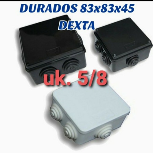 DEXTA Duradus 83x83x45mm PVC Dorados Kotak Juction BOX Hitam Putih 5/8 DX-121 8cm