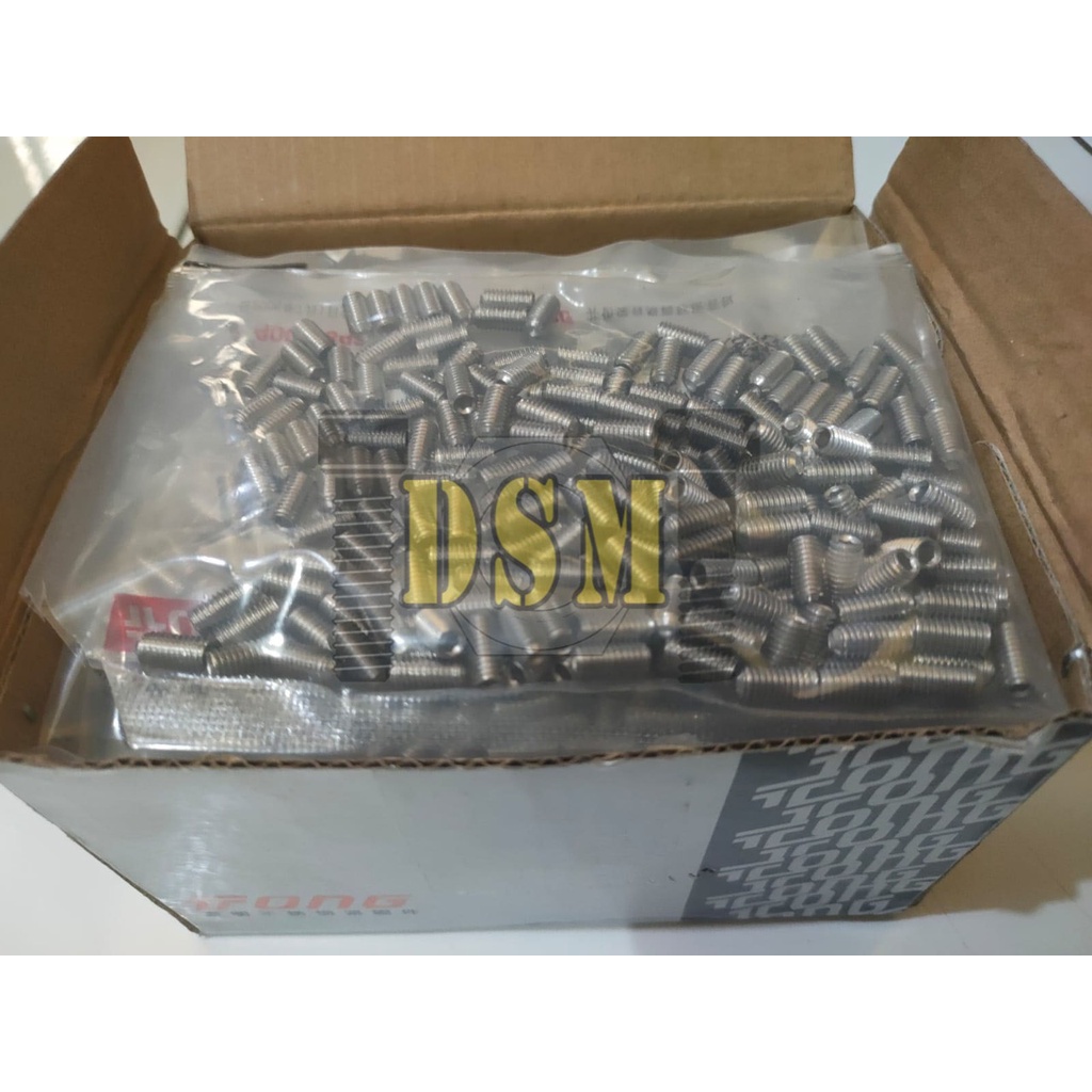 SS 304 / Baut L TANAM M6x10 / Socket Set Screw Stainless Picth 1,0