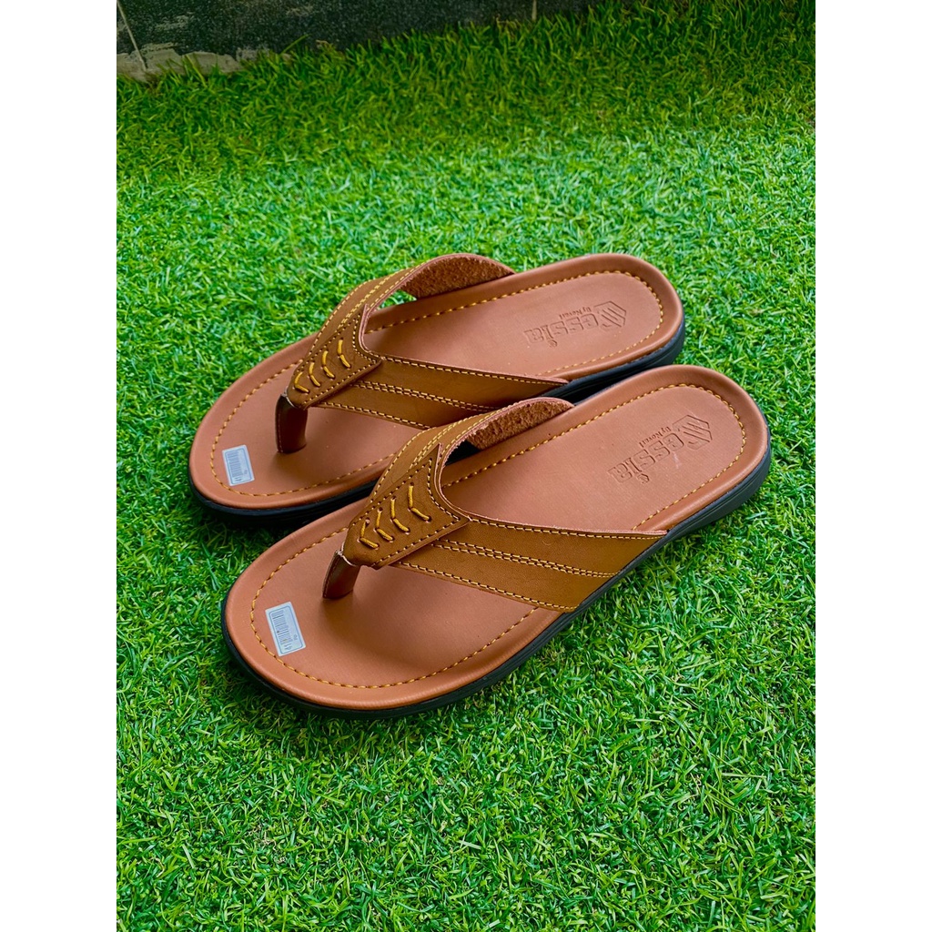 Sandal Cowok Jepit Bahan Kulit Asli Sc05