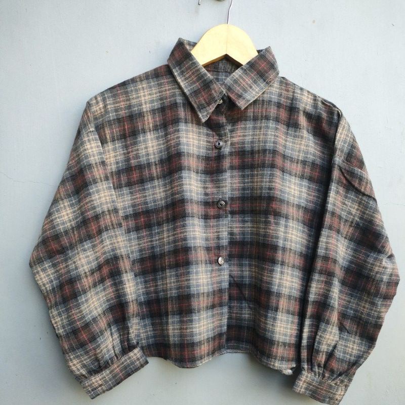 CROP TOP FLANEL / KEMEJA FLANEL WANITA / KEMEJA CROP / KEMEJA WANITA TERBARU-Al 26