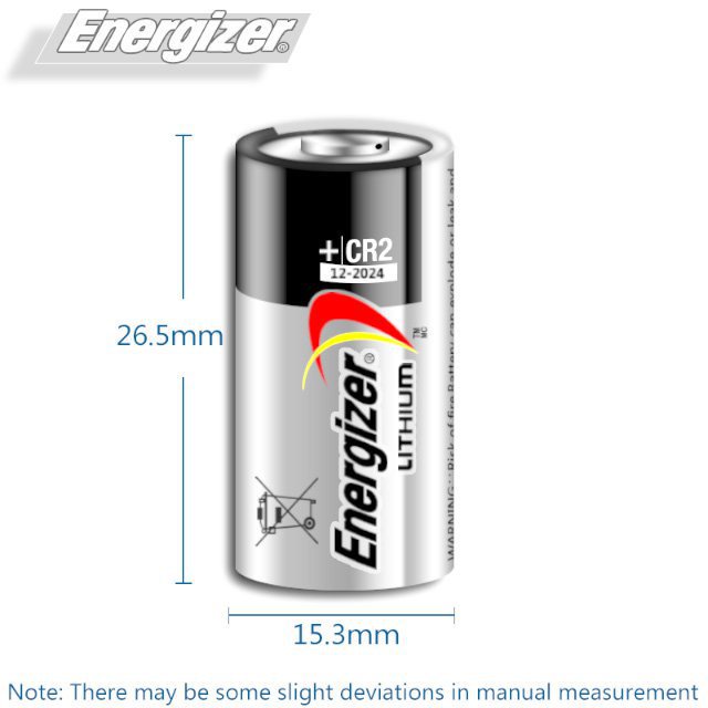 Energizer CR2 3V Baterai Lithium Kamera Pengintai Kamera Baterai