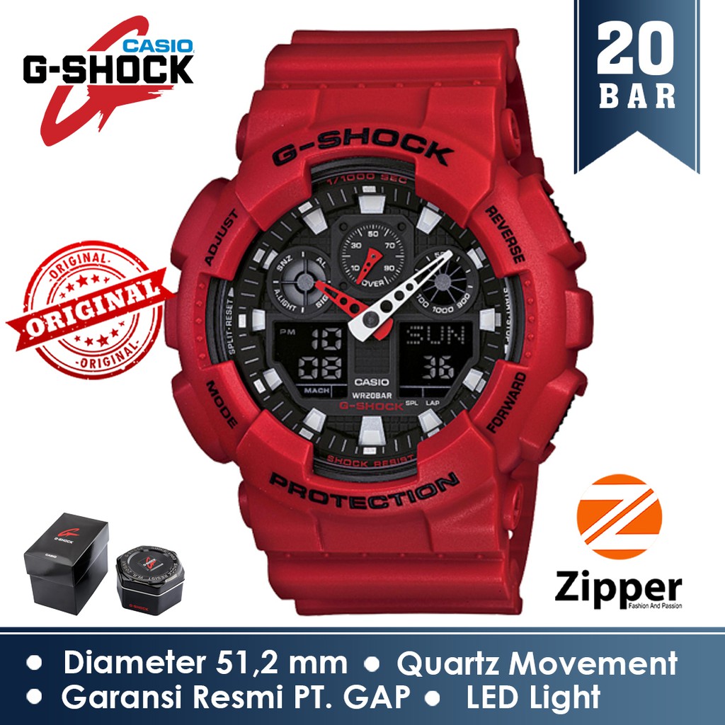 6.6 Sale Casio G-Shock Jam Tangan Pria GA-100B-4ADR Original Water Resistent Murah Garansi resmi / jam tangan pria / shopee gajian sale / jam tangan pria anti air / jam tangan pria original 100%