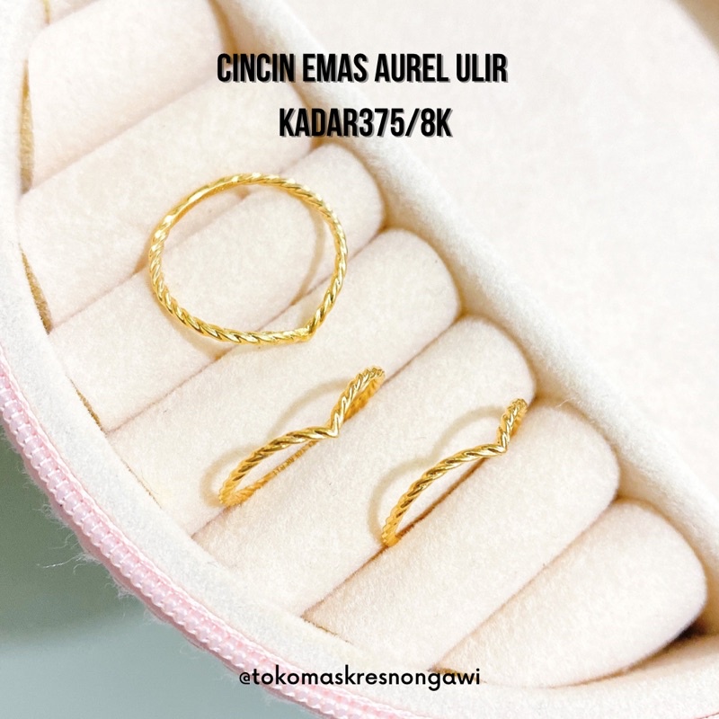 cincin emas aurel ulir kadar375/8k emas asli