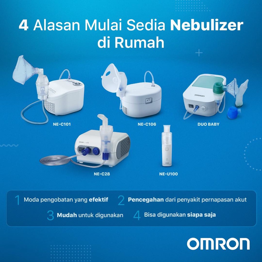 Nebulizer Omron NE-C28 / NEC28 / NE C28 - Alat Terapi Uap / Pernapasan Asma Batuk Pilek