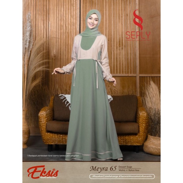 COD...  Gamis Terbaru 2022 Meyra 65 Dessert Sage Original Seply