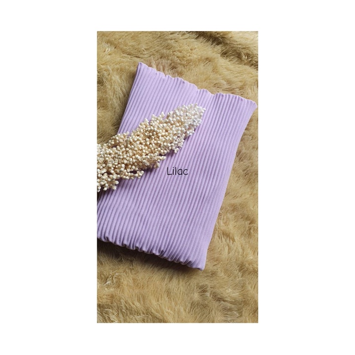 BEST SELLER Pashmina Plisket Premium Quality 75x180 cm Pashmina Plisket Shawl lidi PLEATED SHAWL-lilac
