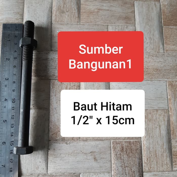 Baut hitam panjang 1/2" x 15cm