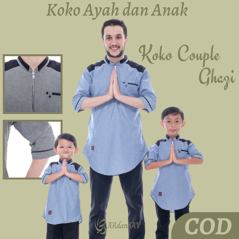 Koko Couple Ayah Anak Koko Kurta Pakistan Baju Kopel Koko Ayah dan Anak Arra Ghazi