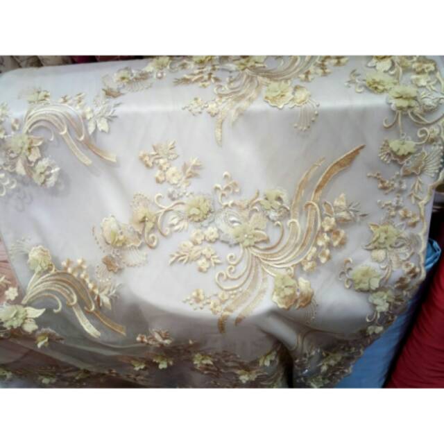 Tile korea 3D bordir payet mutiara