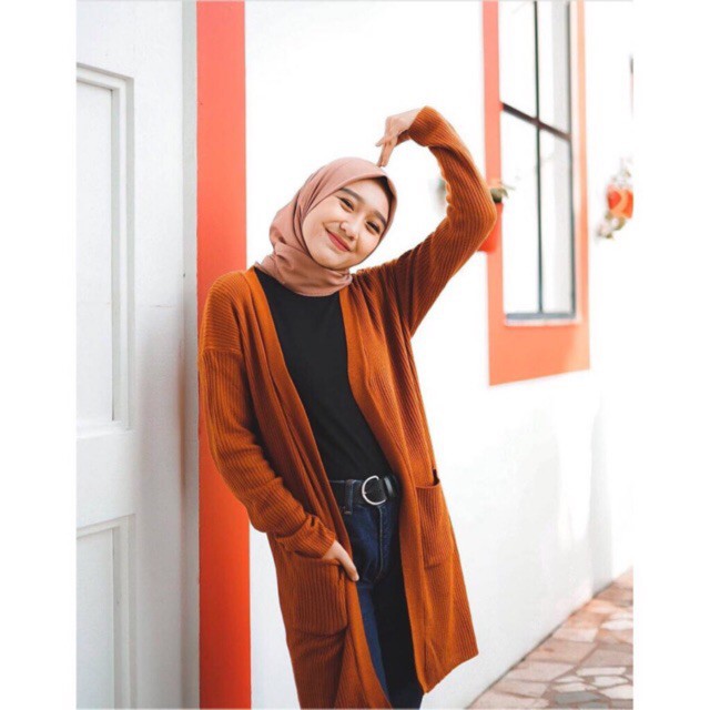Long cardi belle rajut murah OVERSIZE / Cardigan Rajut Wanita / Cardigan Rajut / Long Cardigan