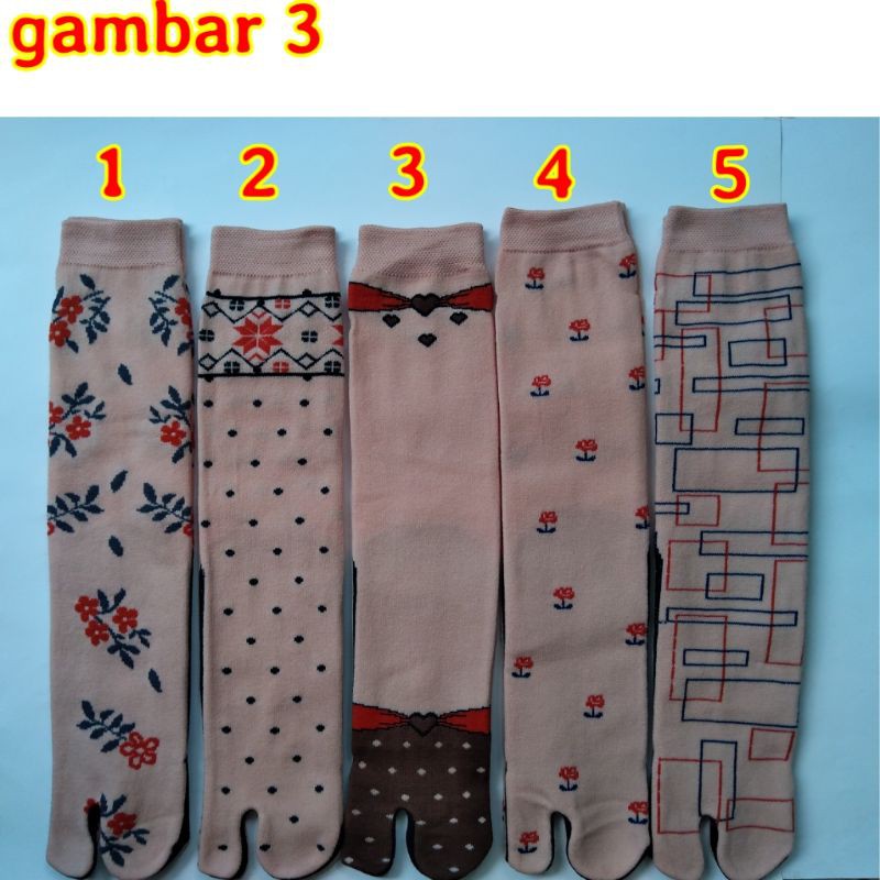 Kaos Kaki Jempol Kaos Kaki Jari Muslimah Nylon Motif Crem Murah