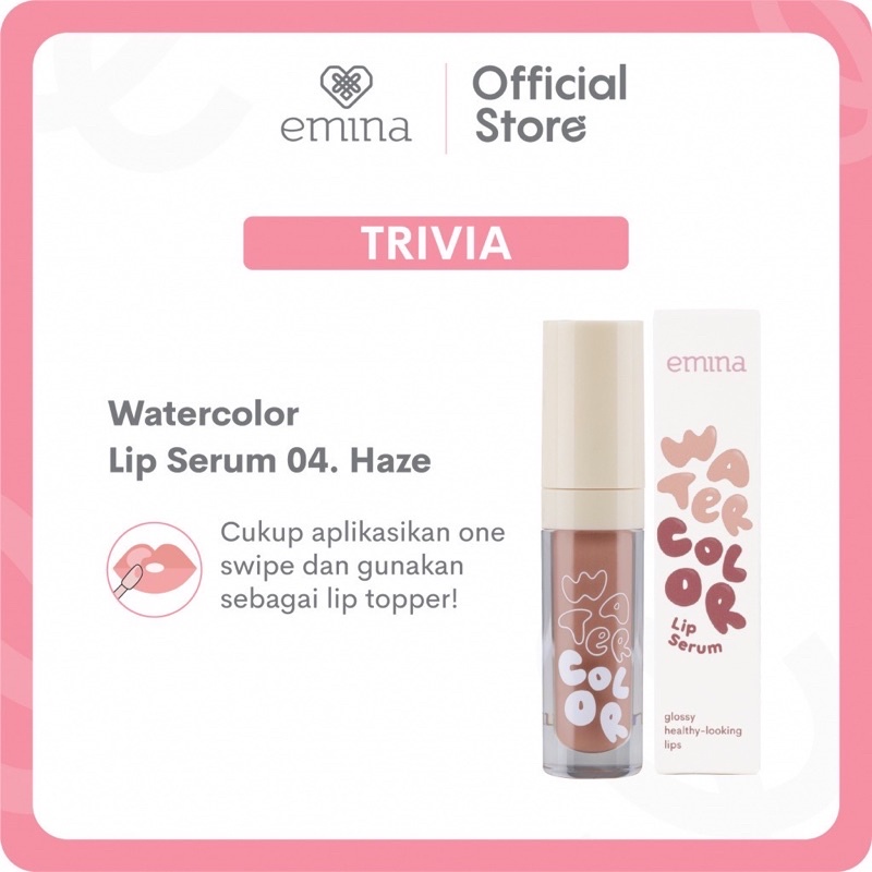 EMINA Watercolor Lip Serum Indonesia / Lipstick Facial Wash Face Scrub Micellar Essence Toner Day Night Eye Cream Sunscreen Sheet Sleeping Clay Mask Masker Moisturizing Tint Ink Matte Gloss Balm / Bright Stuff Acne Colorfit Sun Protection Battle Spf Paket