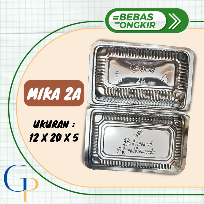 Mika Plastik Ukuran 2A Untuk Kemasan Makanan Atau Kue Basah -Isi 50