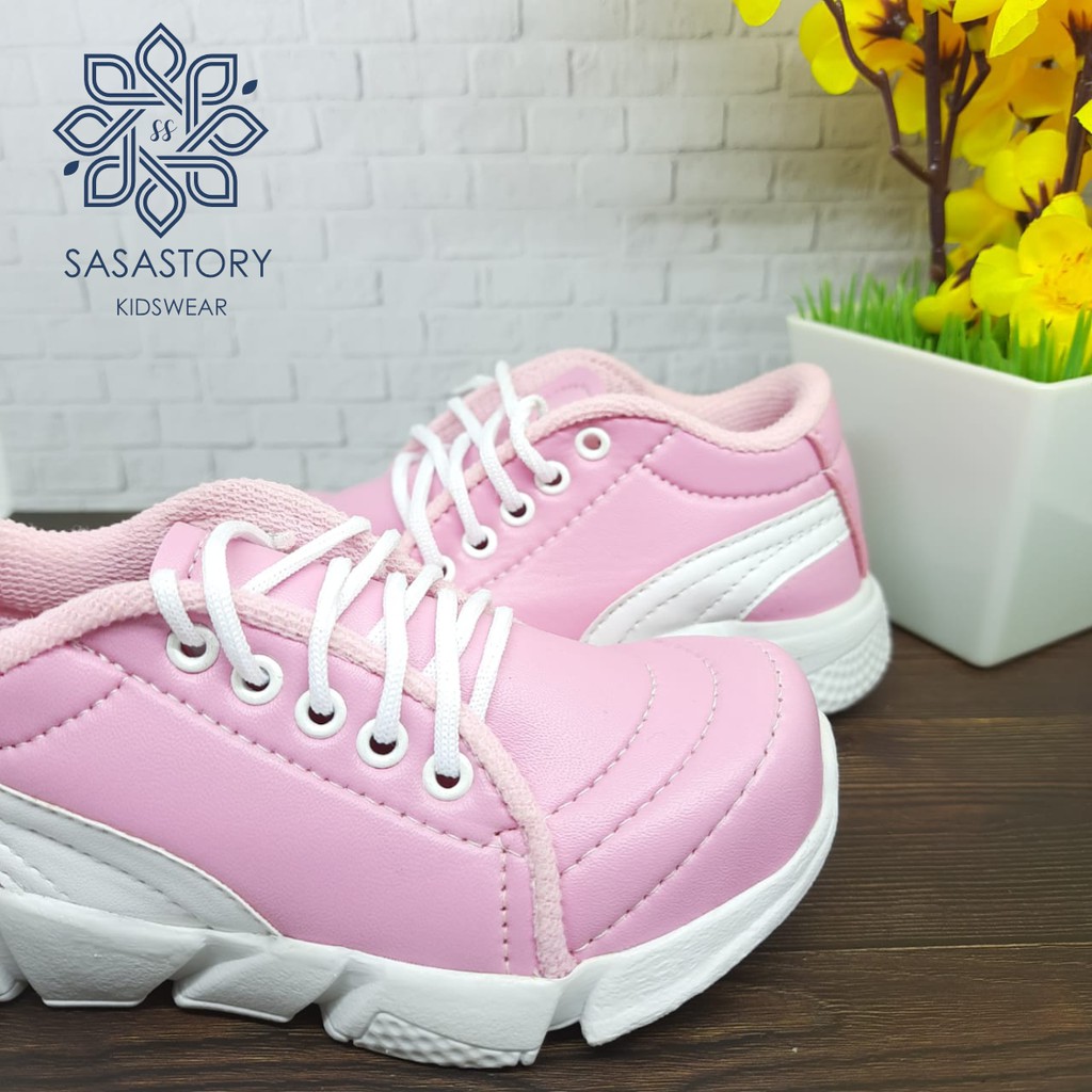 Sasastory Sepatu Sneaker Anak Perempuan Usia 1 2 3 4 5 6 Tahun Sepatu Tali Anak Perempuan Sepatu Sport Anak Permpuan Sepatu Casual Anak Perempuan Sepatu Pink Anak Perempuan Sepatu Jalan Anak Perempuan Sepatu Tali Anak 3 Tahun FA07