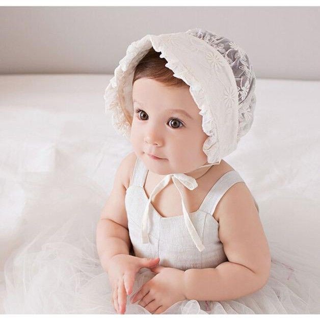 Murah Topi Bayi Renda Brukat Model Klasik Elegan Topi Bonnet Baby Cute Hat Murah Berkualitas Shopee Indonesia