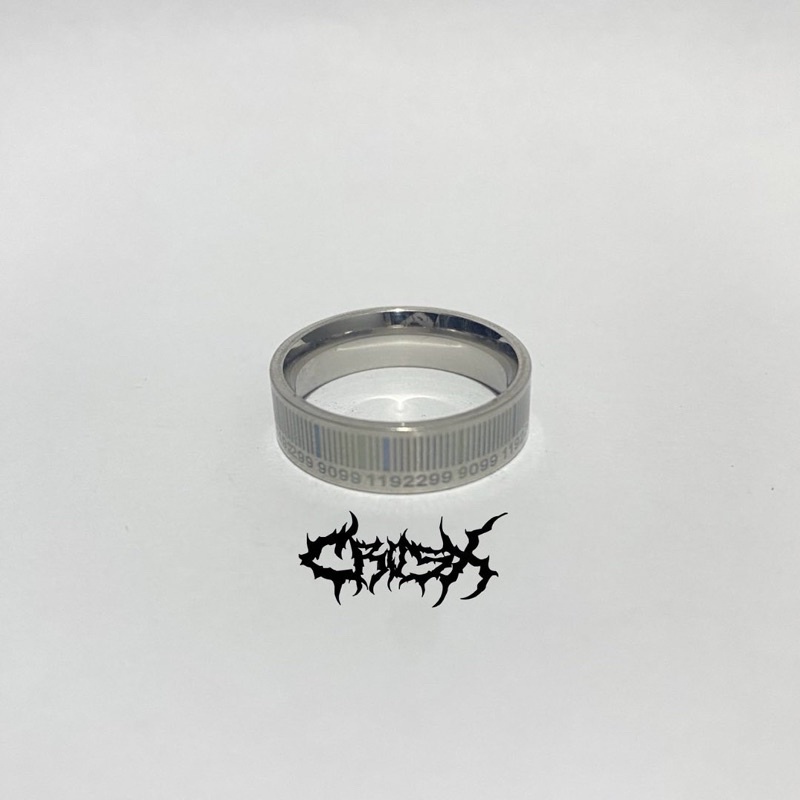 BARCODE RING / CINCIN KODE BATANG / COUPLE RING CINCIN COUPLE KOREAN STYLE RING CINCIN STYLE KOREA CINCIN AESTHETIC RING CINCIN TITANIUM CINCIN STAINLESS STEEL CINCIN PRIA CINCIN WANITA HIP HOP PUNK RETRO VINTAGE METAL RING