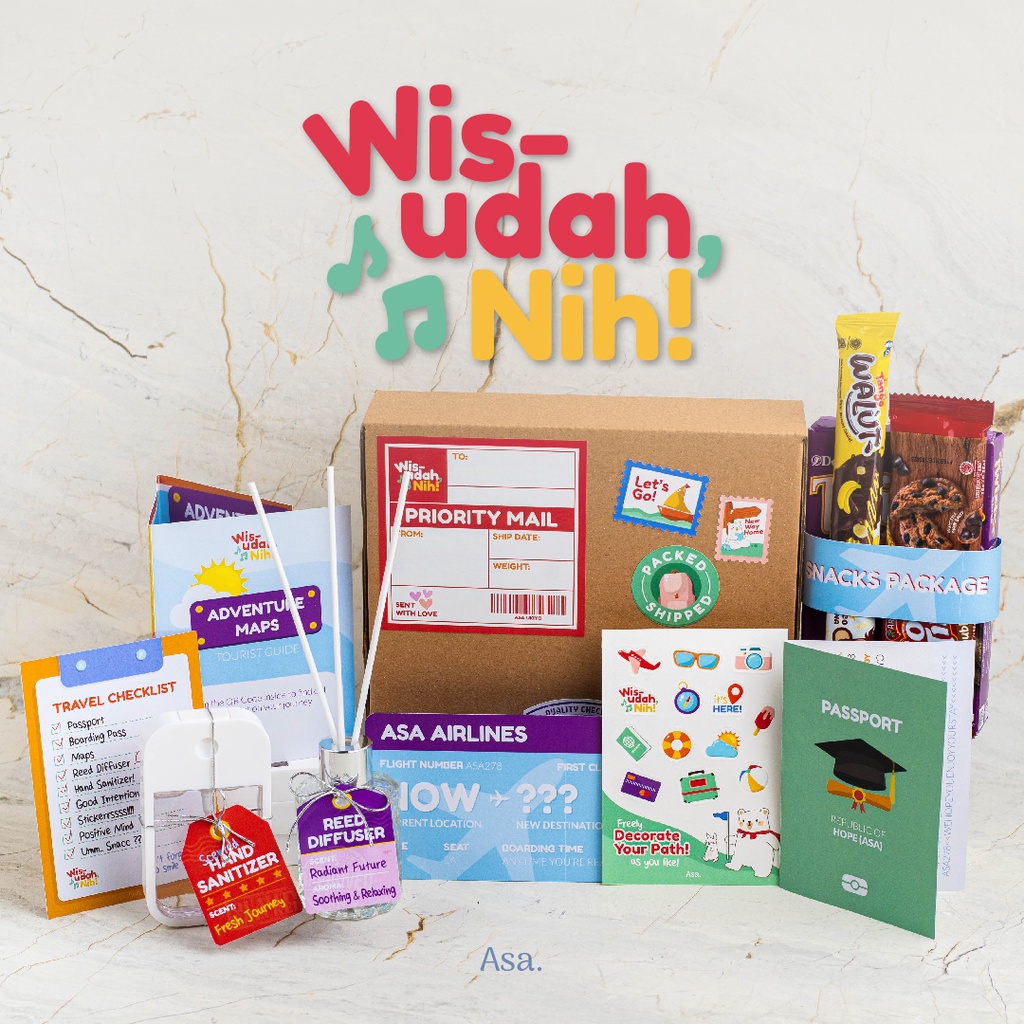 

Hampers WisUdahNih! Asa Ukiyo - Hampers Wisuda set aromaterapi reed diffuser hand sanitizer food grade dengan snack