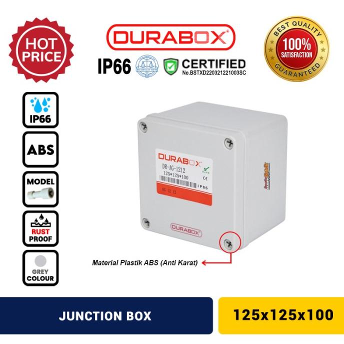 

Abs Junction Box Plastik 125X125 X 100 Mm Abu-Abu + Base Plate Durabox