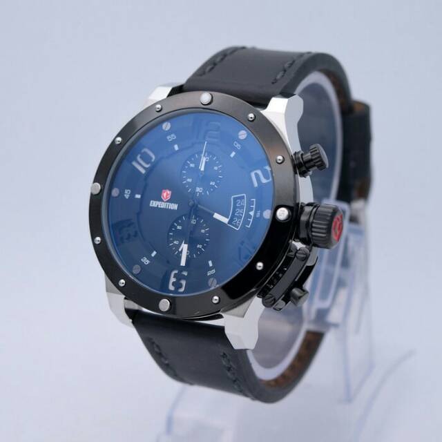 jam tangan expedition e6381 silver black 6381